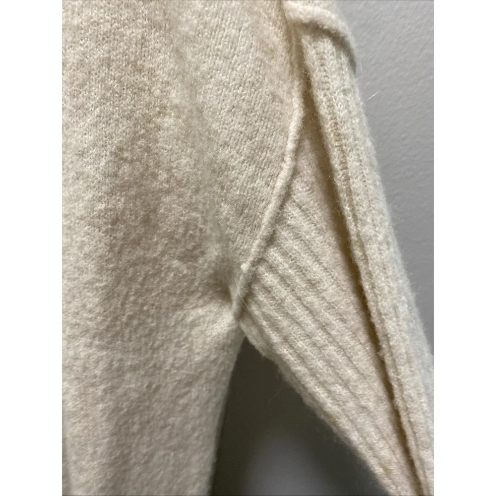 Free People Cascade Cream Soft Knit Mock Neck Sweater Cardigan Small